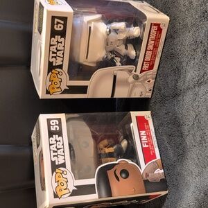 Funko Pop Vinyl STAR WARS #67 FIRST ORDER SNOWTROOPER and FINN #59
